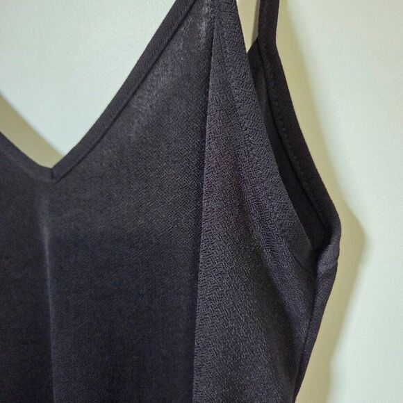 EUC PRETTY LITTLE THING BLACK DOUBLE V NECK TANK SHORT DRESS SIZE 8 / WOMENS SM - Picture 6 of 13